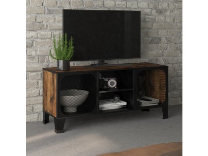 TV skříňka rustikální hnědá 105 x 36 x 47 cm kov a MDF