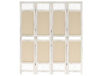 4dílný paraván krémový 140 x 165 cm textil