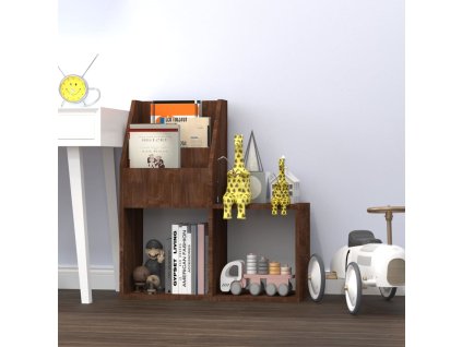 Dětský regál na časopisy hnědý dub 71 x 30 x 78,5 cm kompozit