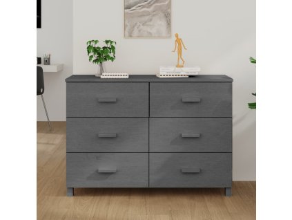 Příborník HAMAR tmavě šedý 113 x 40 x 80 cm masivní borovice