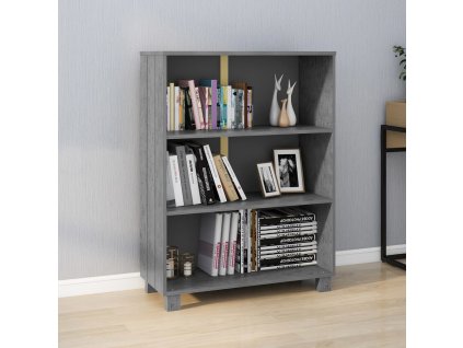 Knihovna HAMAR tmavě šedá 85 x 35 x 112 cm masivní borovice