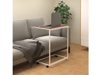Odkládací stolek s kolečky bílý 55x35x70 cm kompozitní dřevo