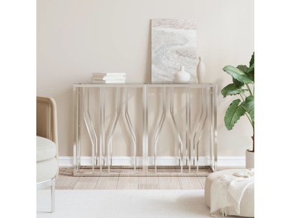 Konzolový stolek 110 x 30 x 70 cm nerezová ocel a sklo