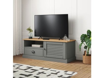TV stolek VIGO šedý 106 x 40 x 40 cm masivní borové dřevo