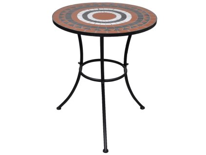 Bistro stolek terakota a bílý 60 cm mozaika