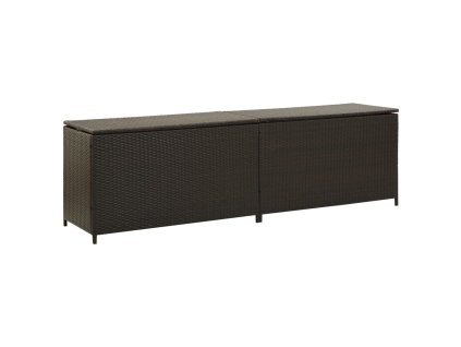 Zahradní úložný box polyratan 200 x 50 x 60 cm hnědý