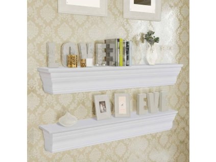 Nástěnné police Aaliyah 2 ks bílé