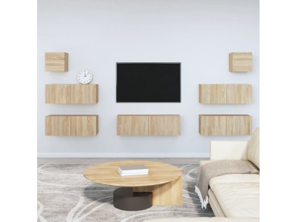 7dílný set TV skříněk dub sonoma kompozitní dřevo