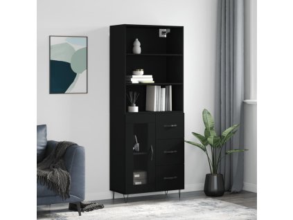Skříň highboard černá 69,5 x 34 x 180 cm kompozitní dřevo