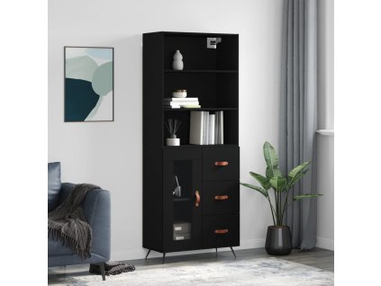 Skříň highboard černá 69,5 x 34 x 180 cm kompozitní dřevo