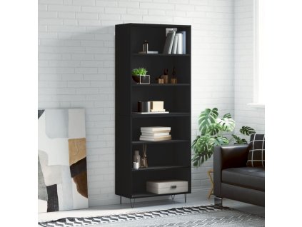 Skříň černá 69,5 x 32,5 x 180 cm kompozitní dřevo