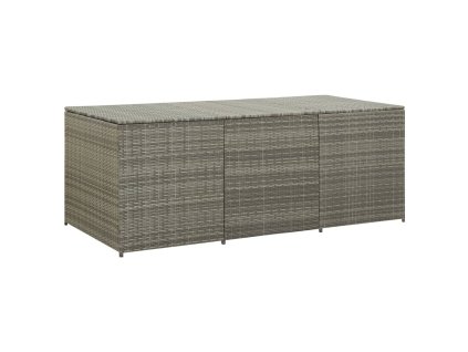 Zahradní úložný box polyratan 180 x 90 x 70 cm šedý