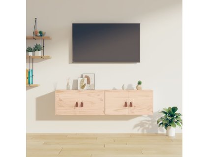 Nástěnné skříňky 2 ks 60 x 30 x 30 cm masivní borovice