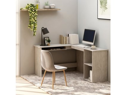 Rohový psací stůl betonově šedý 120x140x75 cm kompozitní dřevo