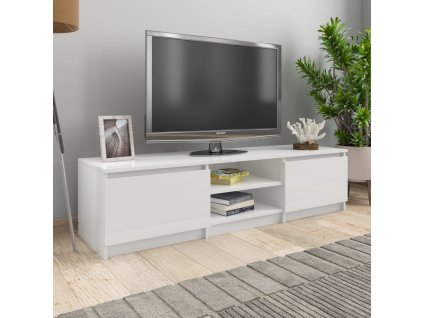 TV stolek bílý s vysokým leskem 140x40x35,5 cm kompozitní dřevo