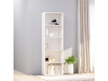 5patrová knihovna bílá 60 x 30 x 189 cm kompozitní dřevo