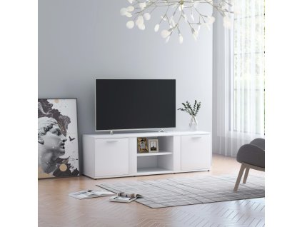 TV stolek bílý 120 x 34 x 37 cm kompozitní dřevo