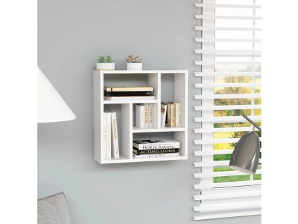 Nástěnná police bílá 45,1 x 16 x 45,1 cm kompozitní dřevo