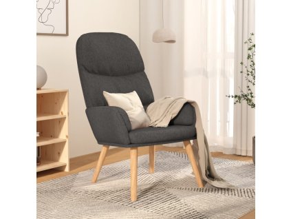 Relaxační křeslo tmavě šedé textil