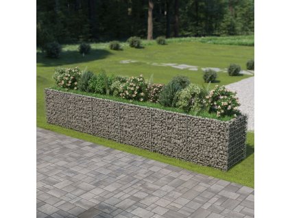 Gabionový vyvýšený záhon pozinkovaná ocel 540 x 90 x 100 cm