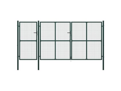Zahradní brána ocelová 400 x 150 cm zelená