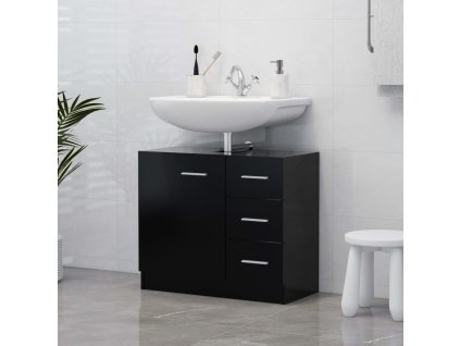 Skříňka pod umyvadlo černá 63 x 30 x 54 cm kompozitní dřevo