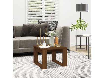 Odkládací stolek hnědý dub 50 x 50 x 35 cm kompozitní dřevo