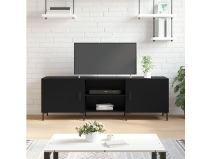 TV skříňka černá 150 x 30 x 50 cm kompozitní dřevo