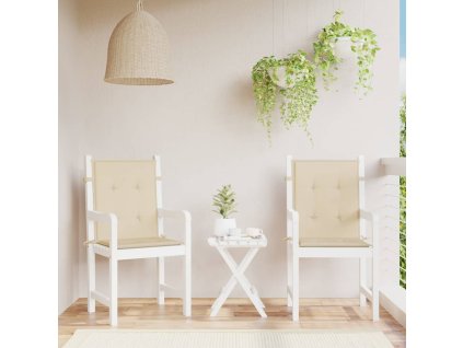 Podušky na židli nízké opěradlo 2 ks béžové 100x50x3 cm oxford
