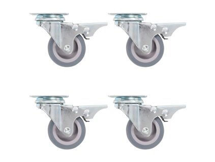 Otočná kolečka s dvojitou brzdou 4 ks 50 mm