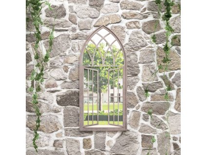 Zahradní zrcadlo pískové 100 x 45 cm železo pro použití venku