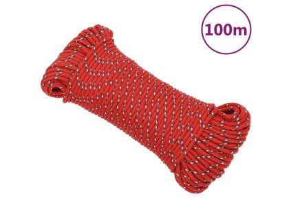 Lodní lano červené 5 mm 100 m polypropylen