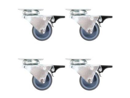 Dvojitá otočná kolečka s dvojitou brzdou 4 ks 50 mm
