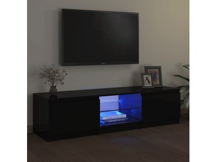 TV skříňka s LED osvětlením černá 140 x 40 x 36 cm