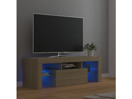 TV skříňka s LED osvětlením dub sonoma 120 x 35 x 40 cm