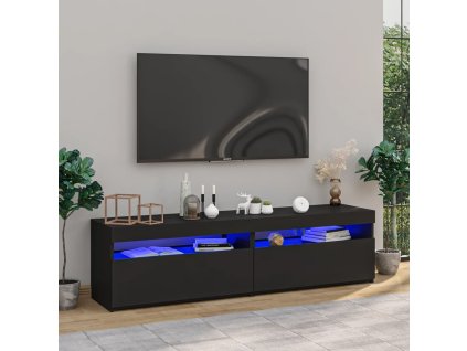 TV skříňky s LED osvětlením 2 ks černé 75 x 35 x 40 cm