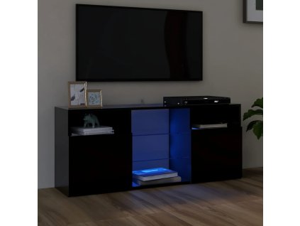 TV skříňka s LED osvětlením černá 120 x 30 x 50 cm