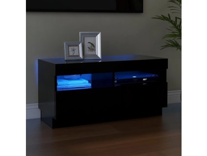 TV skříňka s LED osvětlením černá 80 x 35 x 40 cm