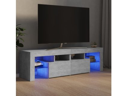 TV skříňka s LED osvětlením betonově šedá 140 x 36,5 x 40 cm