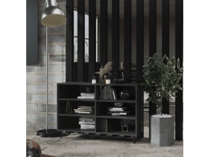 Příborník šedý s vysokým leskem 103,5x35x70 cm kompozitní dřevo