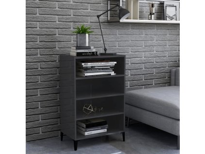 Příborník šedý s vysokým leskem 57x35x90 cm kompozitní dřevo