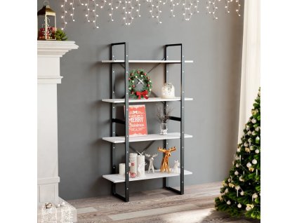 Knihovna se 4 policemi bílá 80 x 30 x 140 cm kompozitní dřevo