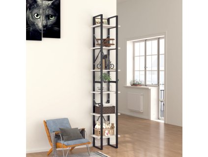 Knihovna se 6 policemi bílá 40 x 30 x 210 cm kompozitní dřevo