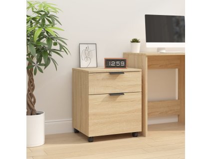 Mobilní kartotéka na kolečkách dub sonoma 45x38x54cm kompozit