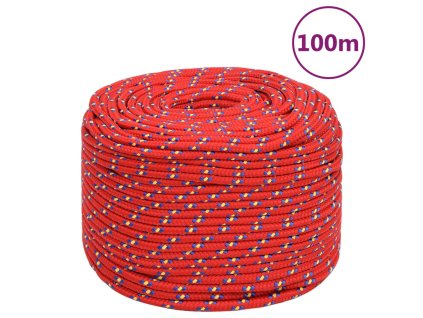 Lodní lano červené 10 mm 100 m polypropylen