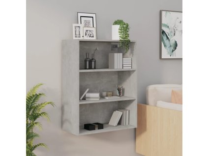 Závěsná nástěnná skříňka betonově šedá 69,5 x 32,5 x 90 cm