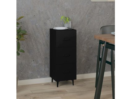 Příborník černý 34,5 x 34 x 90 cm kompozitní dřevo