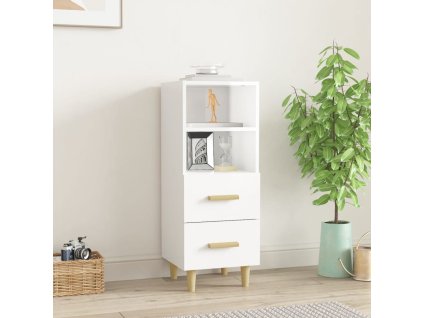 Příborník bílý s vysokým leskem 34,5x34x90 cm kompozitní dřevo