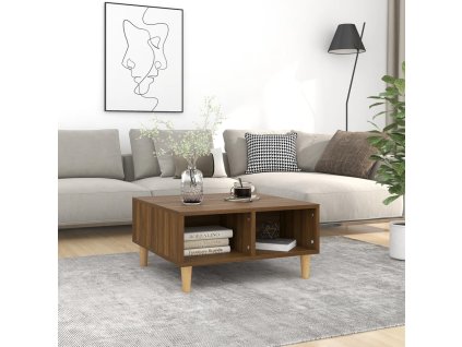 Konferenční stolek hnědý dub 60 x 60 x 30 cm kompozitní dřevo