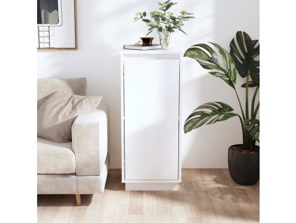 Příborník bílý 31,5 x 34 x 75 cm masivní borové dřevo